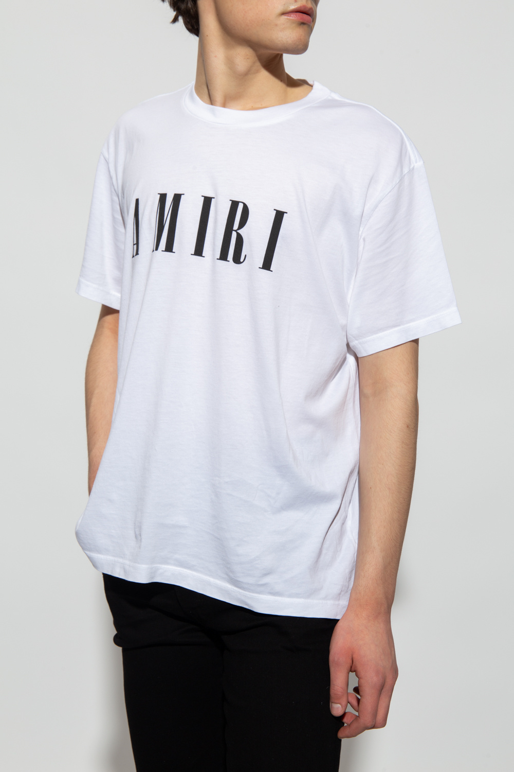 T-Shirt mit Metallic-Logo Weiß - White 'Amiri Core Logo' T